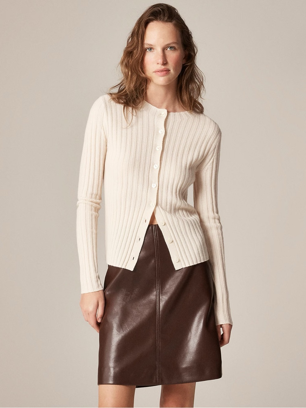 NWT J Crew Wide Rib Cashmere Cardigan Size XS